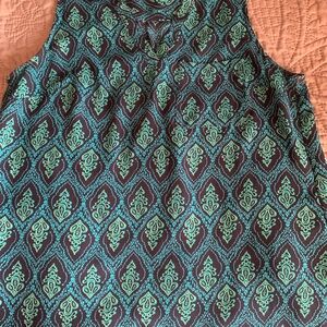 Maurices Teal and Black Sleeveless Blouse